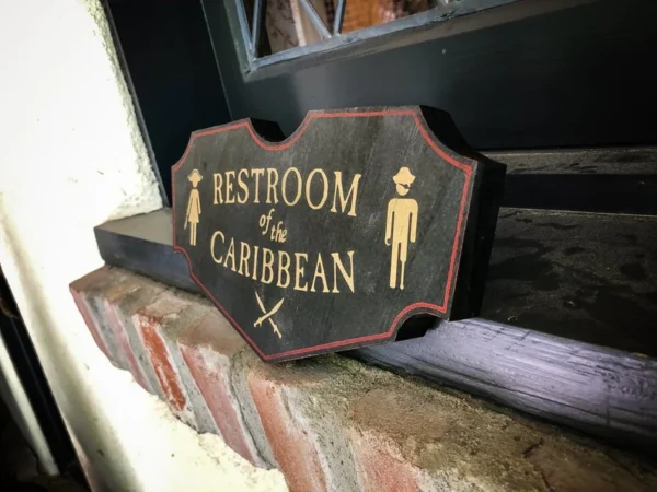 Pirates of the Caribbean Bathroom, Solid Wood and Paint Rustic Creation Sign - Image 7