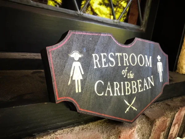 Pirates of the Caribbean Bathroom, Solid Wood and Paint Rustic Creation Sign - Image 3