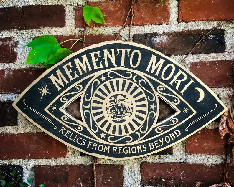 Memento Mori sign, eye, relics beyond