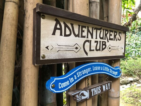 Adventurers Club sign: This way.