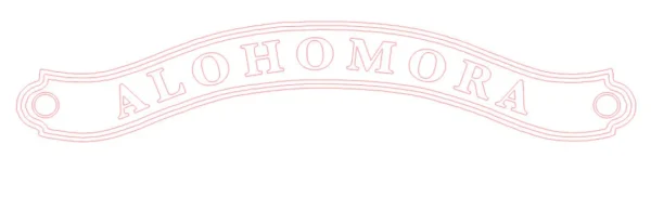 Alohomora arched banner design.