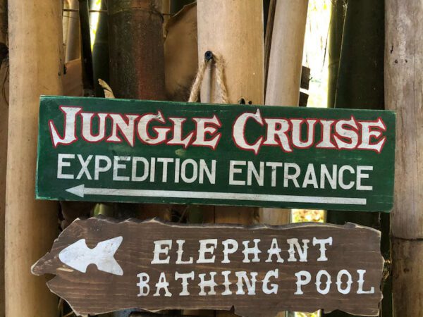 Jungle Cruise entrance, elephant pool.