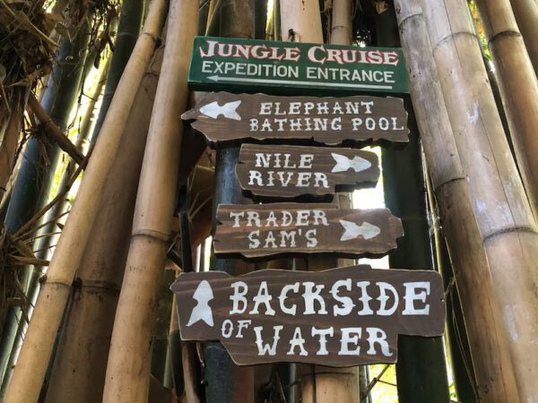 Jungle Cruise directional signs.