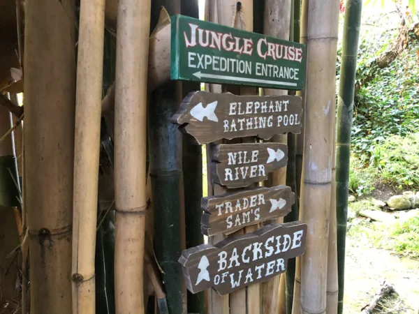 Jungle Cruise directional signs.