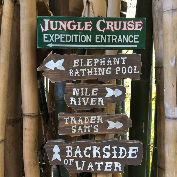 Jungle Cruise directional signs.