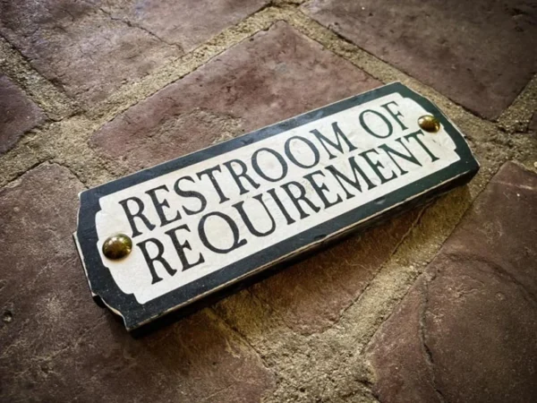 Restroom of Requirement sign.