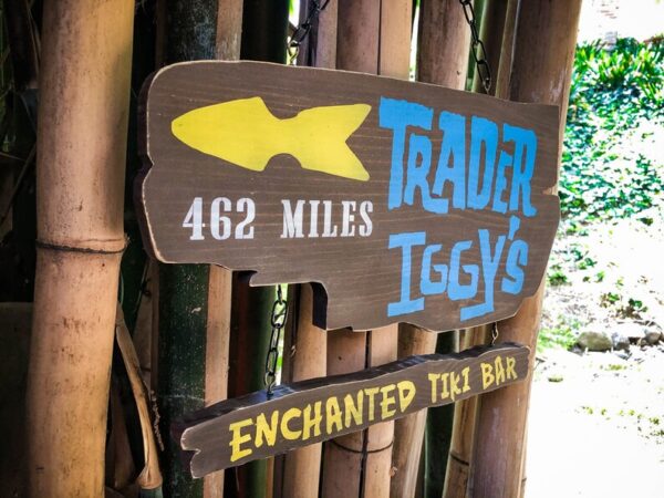 Trader Iggy's Enchanted Tiki Bar sign.