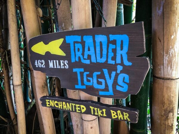 Trader Iggy's Enchanted Tiki Bar sign.