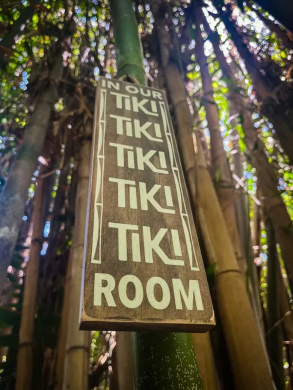 Tiki room sign in bamboo grove.