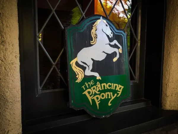 Prancing Pony Inn sign.