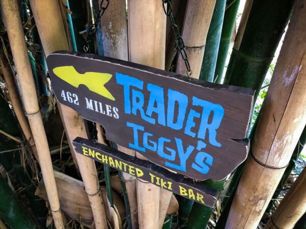 Trader Iggy's Enchanted Tiki Bar sign.