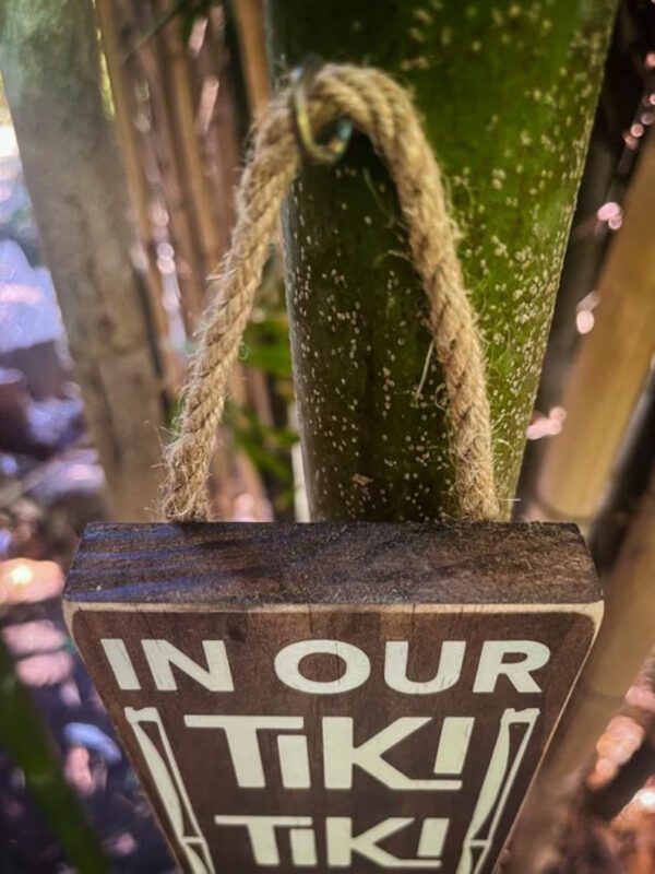 Wooden Tiki bar sign: In our Tiki!