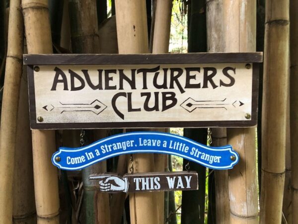 Adventurers Club sign: This way