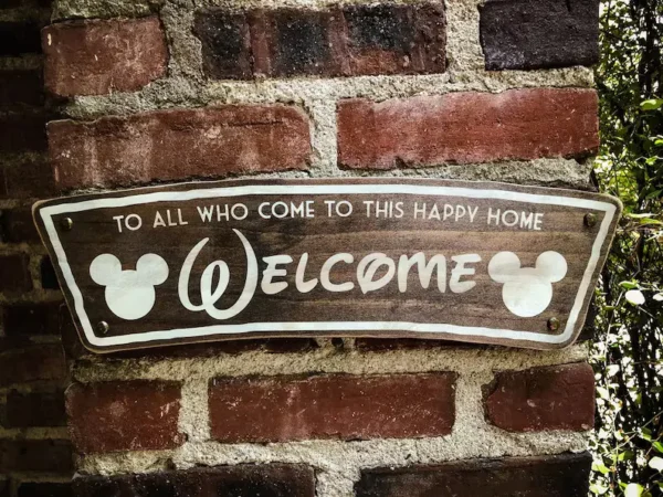 Disney Walt Quote Welcome Home Sign, Solid Wood and Paint hand crafted creation. Rustic custom colors, great gift and unique wall hanging. - Image 2