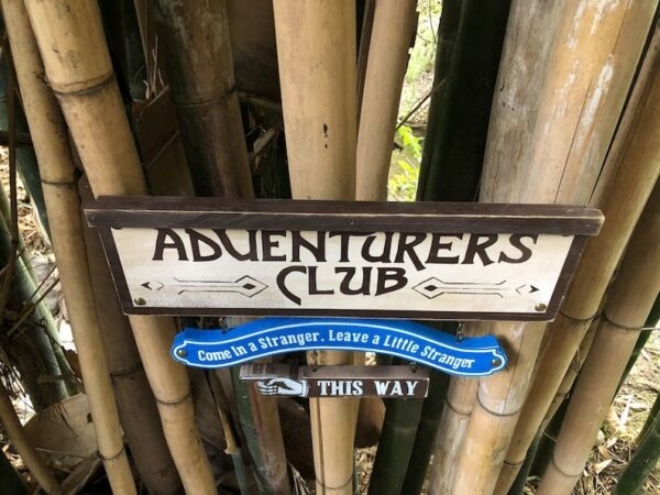 Adventurers Club sign, this way.