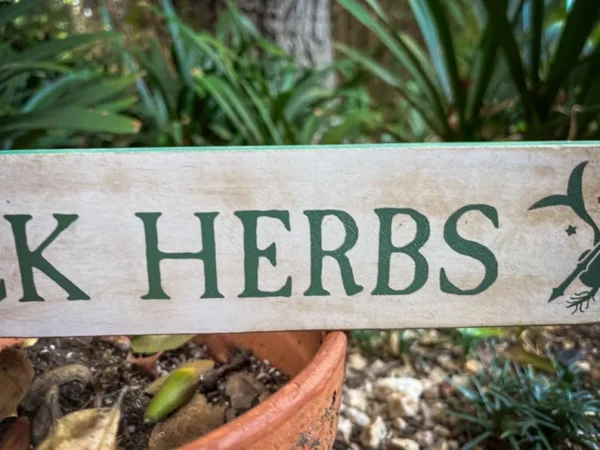 Herb garden sign.