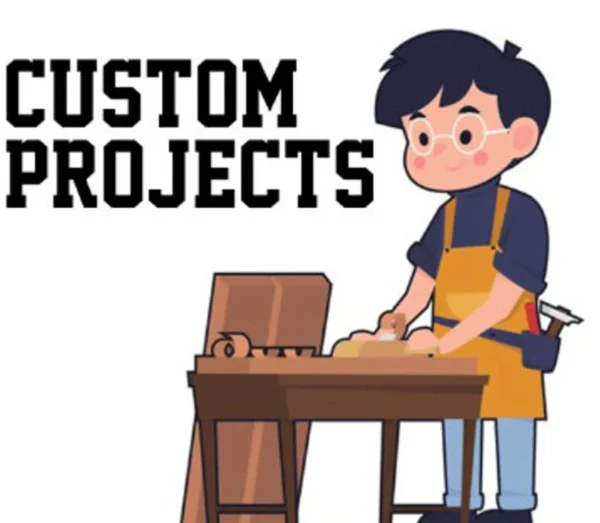 Custom woodworking projects illustration.