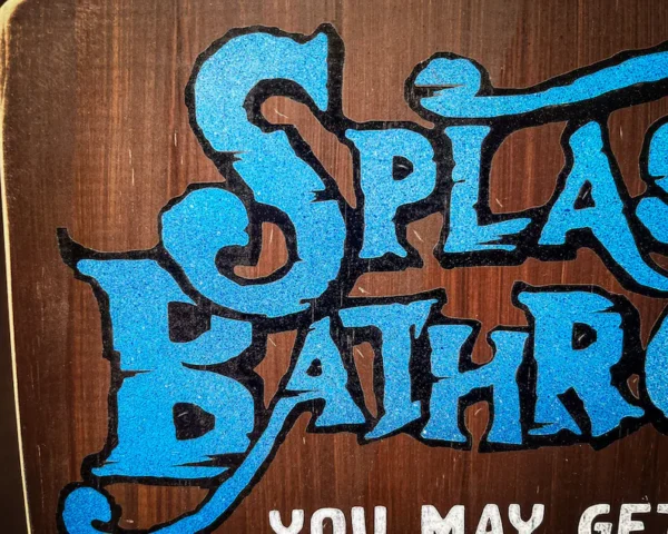 Splash Mountain Bathroom, Solid Wood and Paint, Hand Crafted, Unique Sign, Bathroom Wall Decor, Great Gift, Funny, Rustic, High Quality