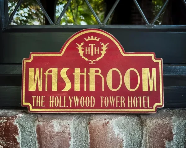 Hollywood Tower of Terror Hotel Washroom, Solid Wood and Paint Restroom Bathroom, Hand Painted, Quality Product, Unique, Solid Wood, Rustic