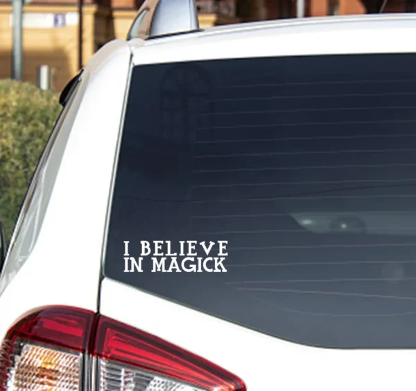 I Believe in Magick Magic, Vinyl Car Decal Pride Sticker, Pagan, Witch, Pentacle, Automobile Decor, Custom, High Quality, Great Gift - Image 2