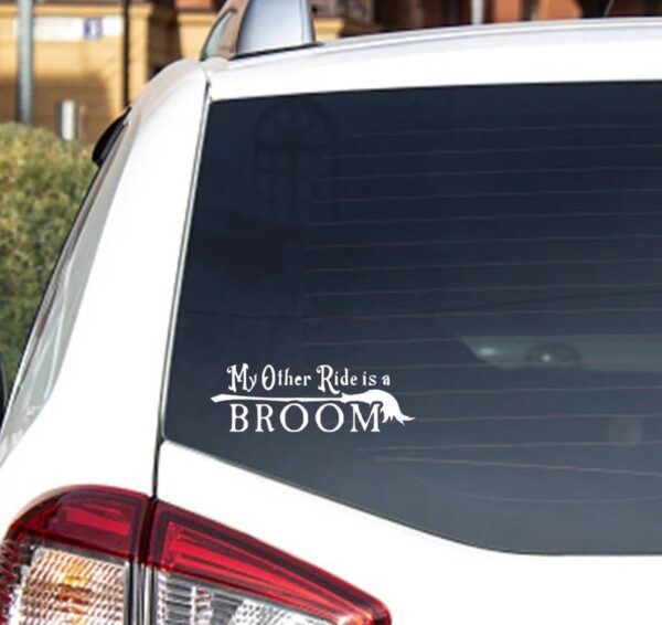 My Other Ride is a Broom, Vinyl Car Decal Pride Sticker, Pagan, Witch, Wicca, Automobile Decor, Custom, High Quality, Great Spiritual Gift - Image 2